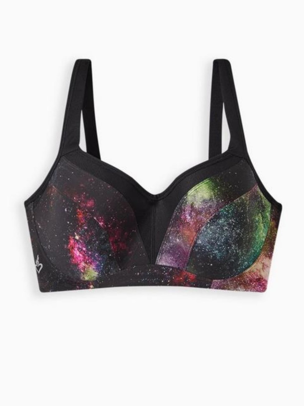 Torrid Mid Impact Underwire Sports Bra Bright Galaxy Neon Print Size 46C 46B - Picture 4 of 13